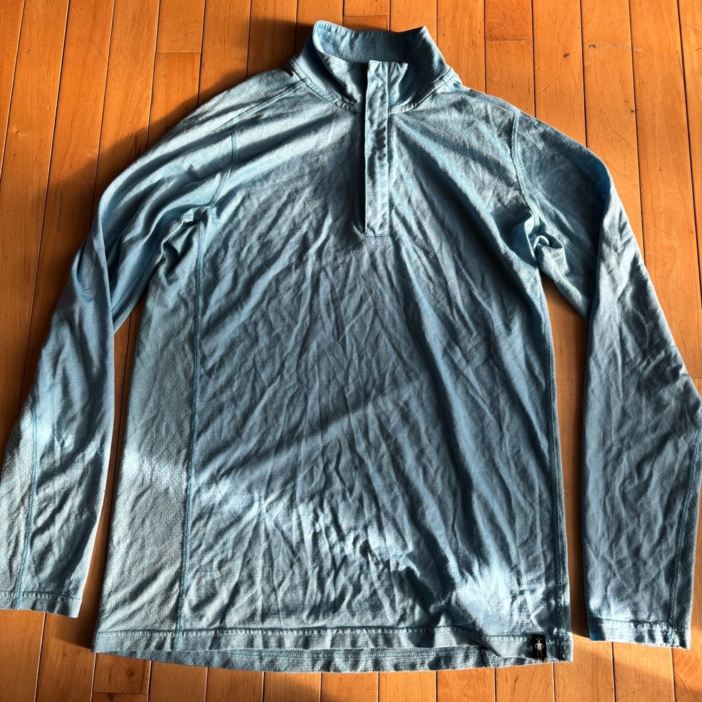Smartwool Sports Merino 150 Blue Quarter Zip Sweater size S